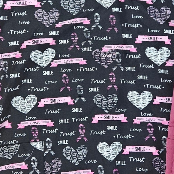 Pink Ribbon Scrub Set - Picture 2 of 2